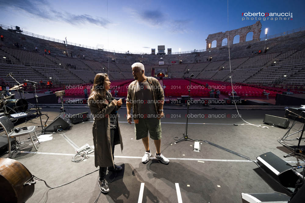foto concerto Pino Daniele - Nero a Metà - Sound Check - Arena di Verona 01-09-2014 Arena di Verona, Elisa, Emma Marrone, Francesco Renga, Mario Biondi