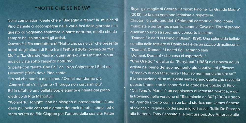 cd Pino Daniele - Notte Che Se Ne Va 2016
